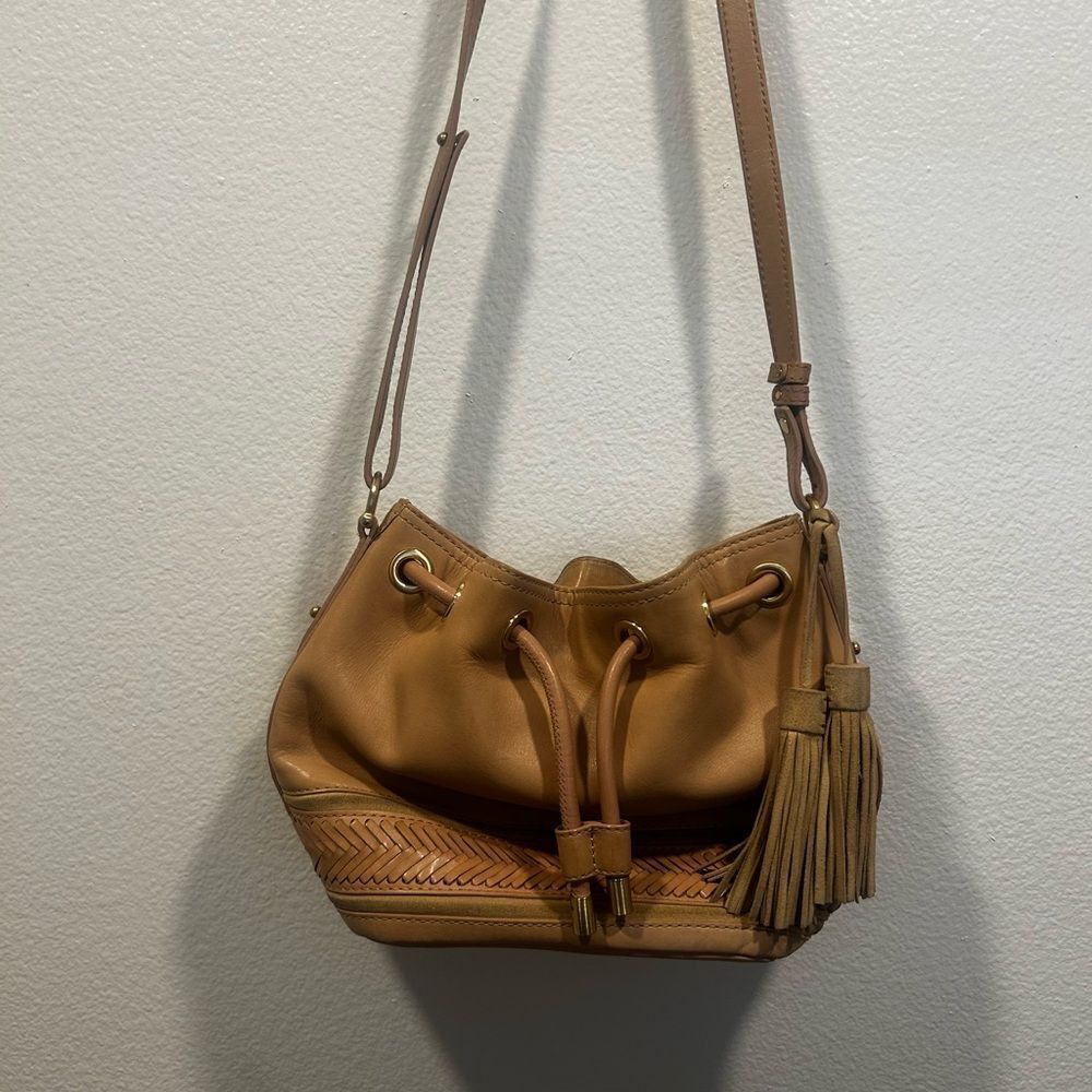Brahmin Melbourne Bucket Shoulder Bag Tan.